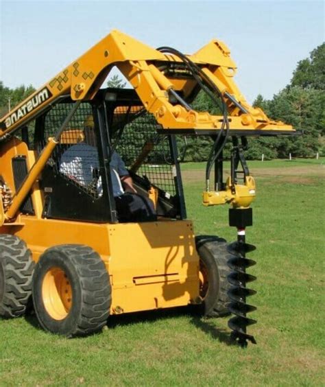 skid steer digging|post hole digger for excavator.